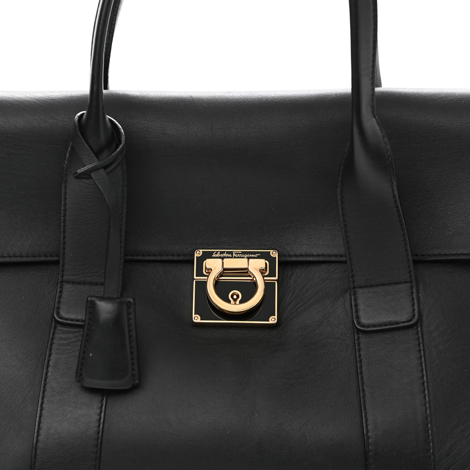 Salvatore Ferragamo Calfskin Medium Sookie Satchel Black 12 of 14
