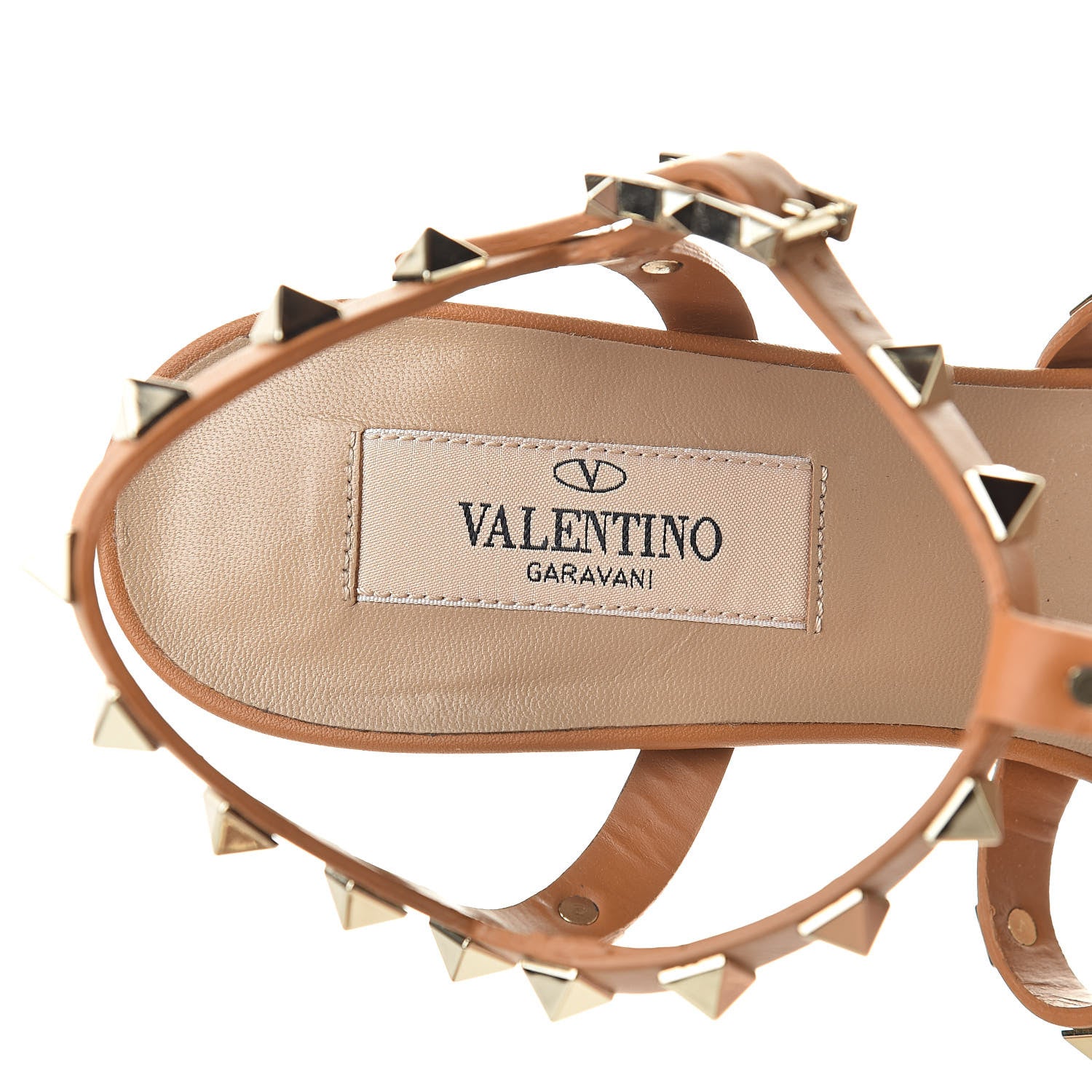 Valentino Garavani Calfskin Rockstud 60mm City Sandals 35 Light Cuir 6 of 9