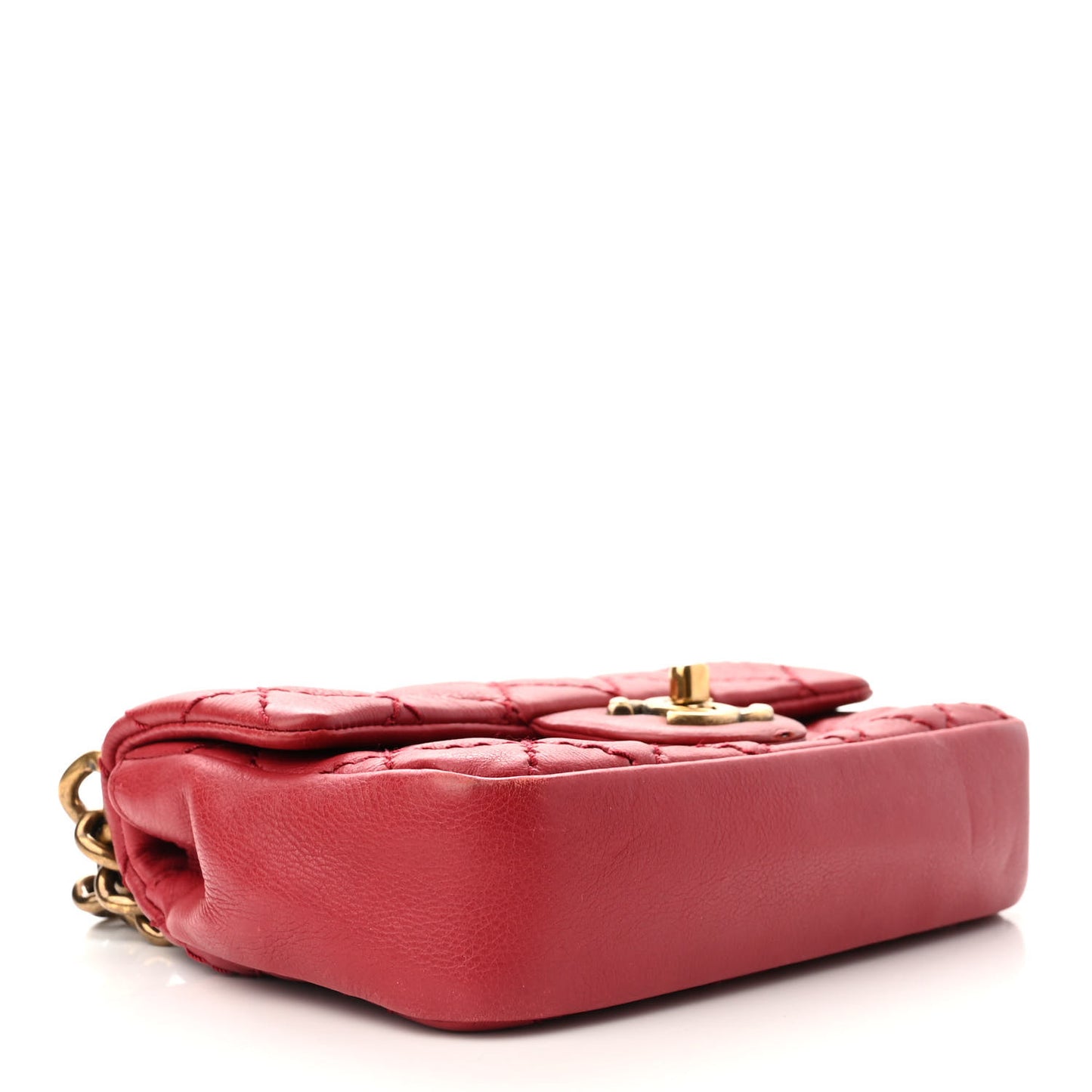 Calfskin Quilted Mini Urban Day Flap Red