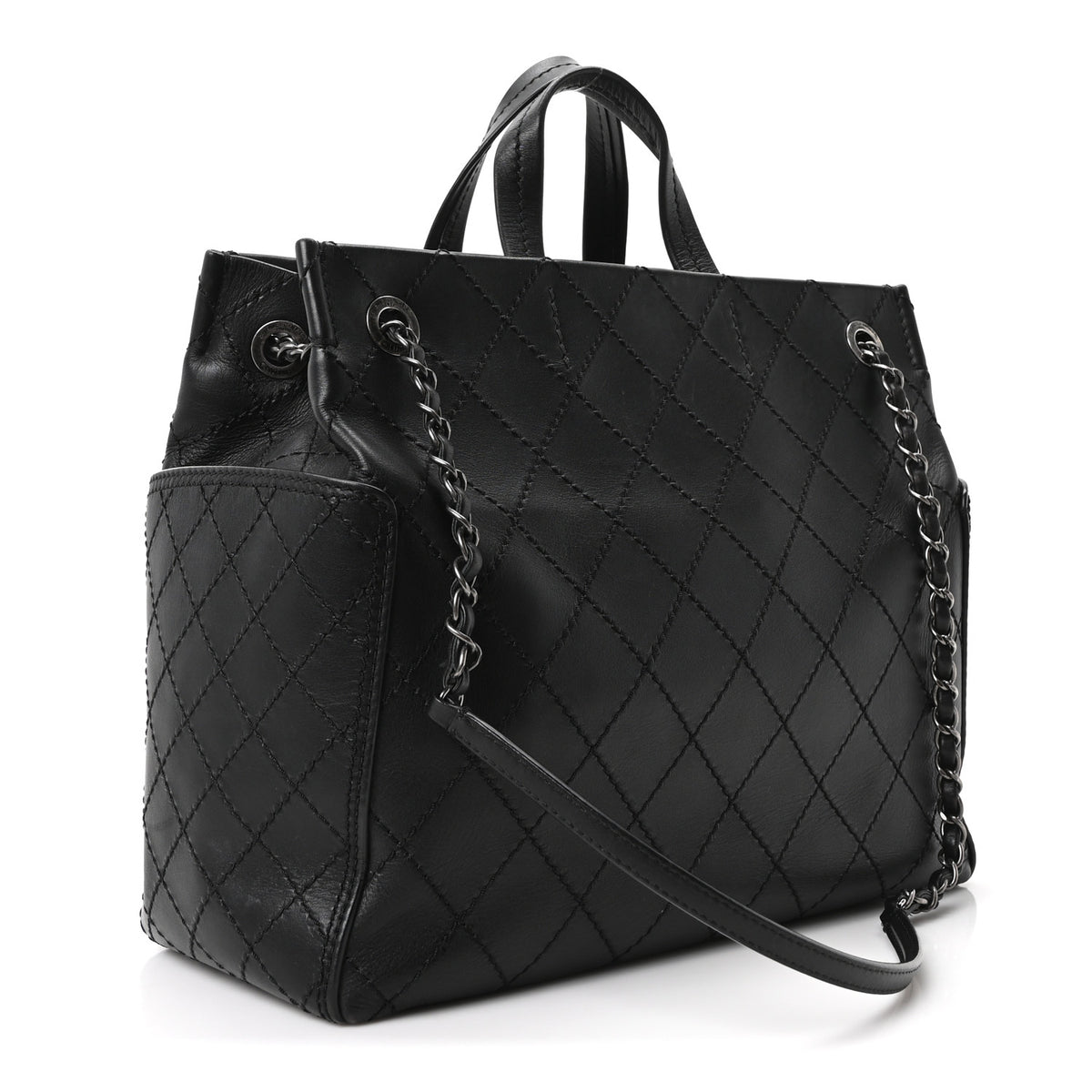Chanel Calfskin CC Pocket Tote Black 3 of 10