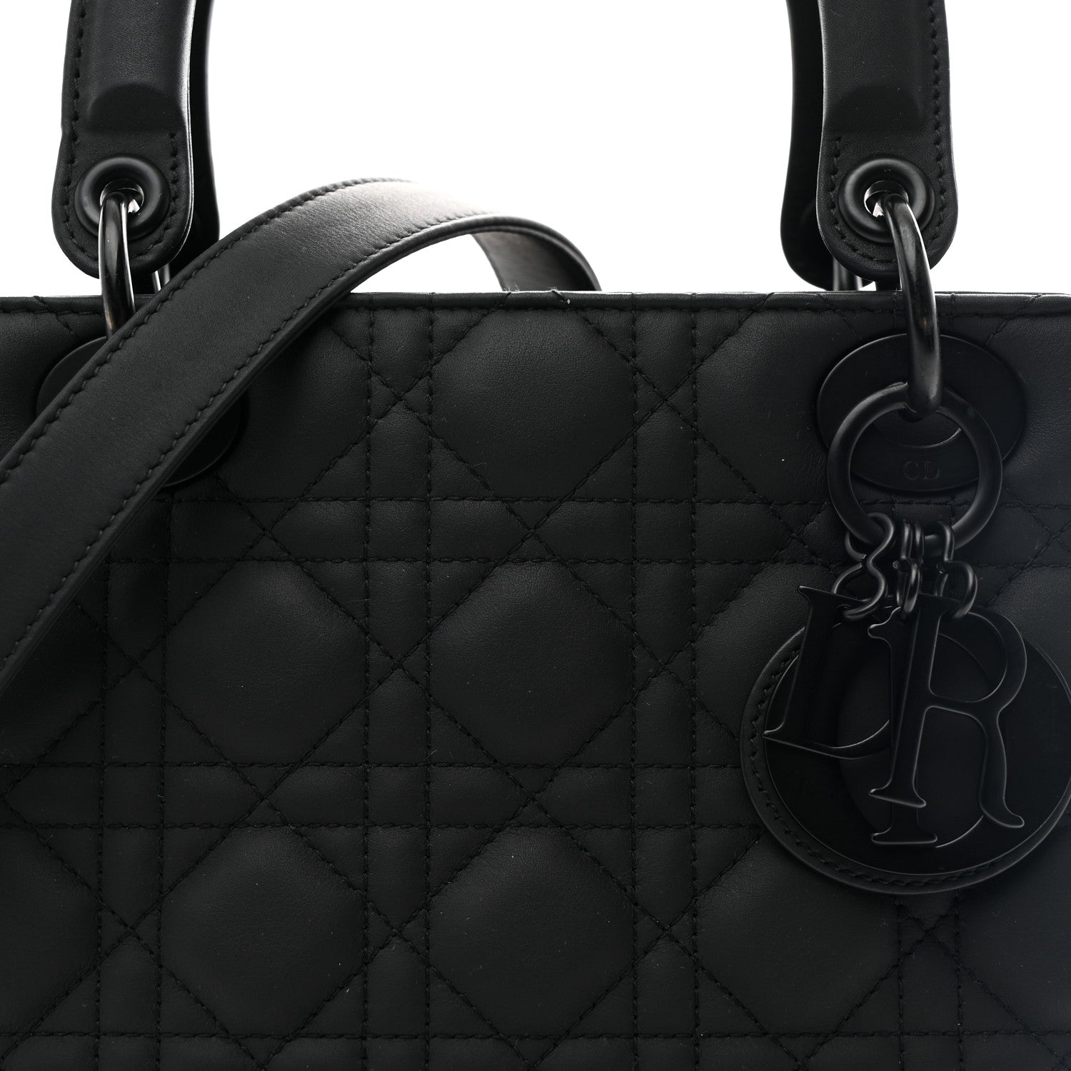 Christian Dior Ultra Matte Calfskin Cannage Medium Lady Dior Black 8 of 10