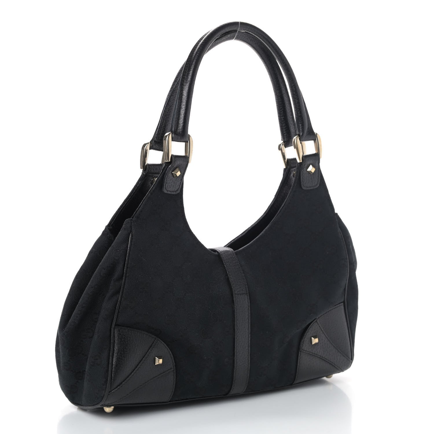 Gucci Monogram Calfskin Large Bardot Tote Black 2 of 4