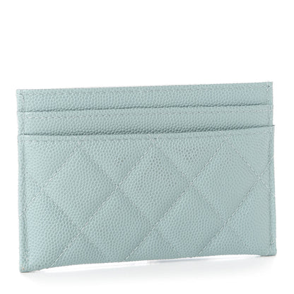 Chanel Caviar Quilted Filigree Card Holder Light Blue 3 of 11
