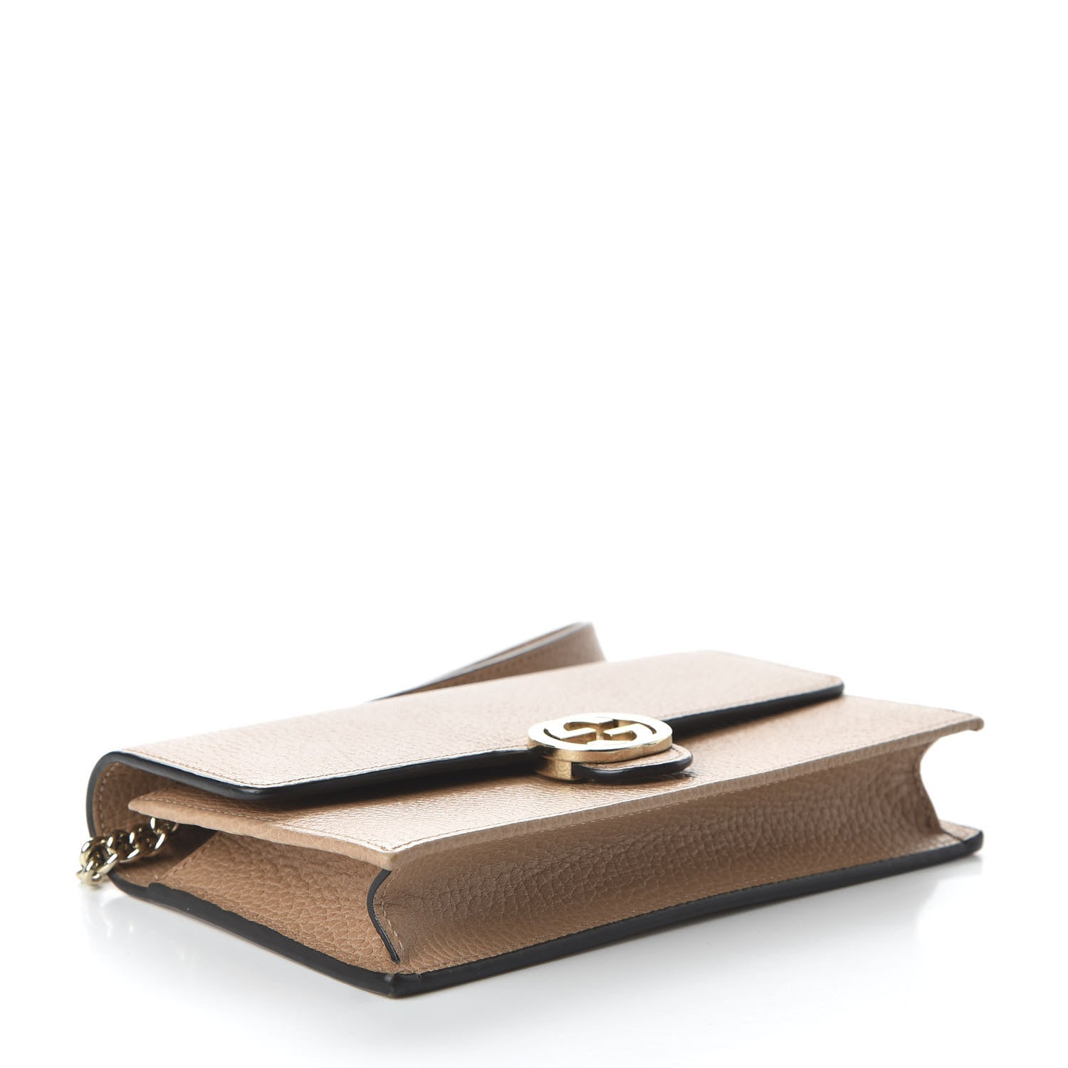 Gucci Dollar Calfskin Interlocking G Chain Wallet Camelia 3 of 9