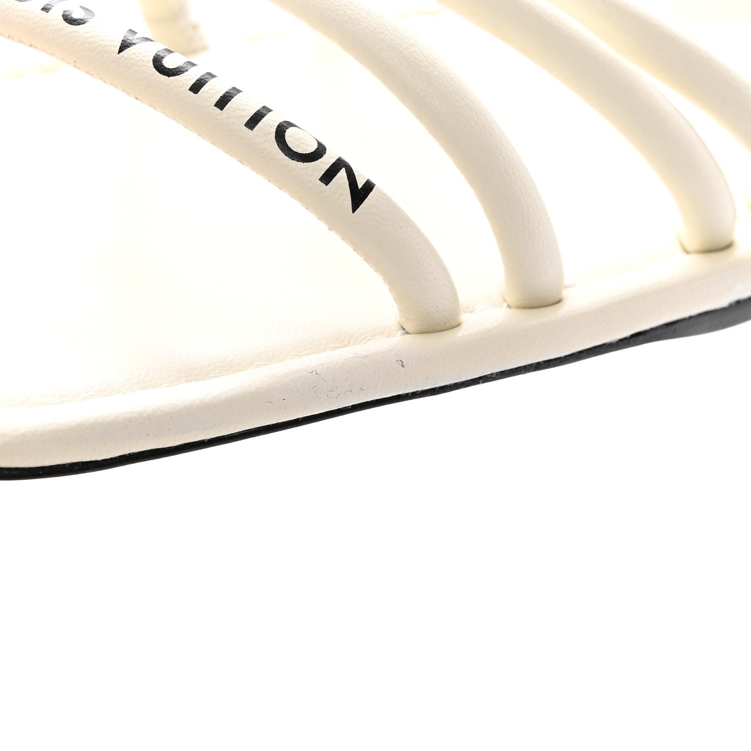 Louis Vuitton Lambskin Nova Flat Sandals 38.5 White 10 of 12