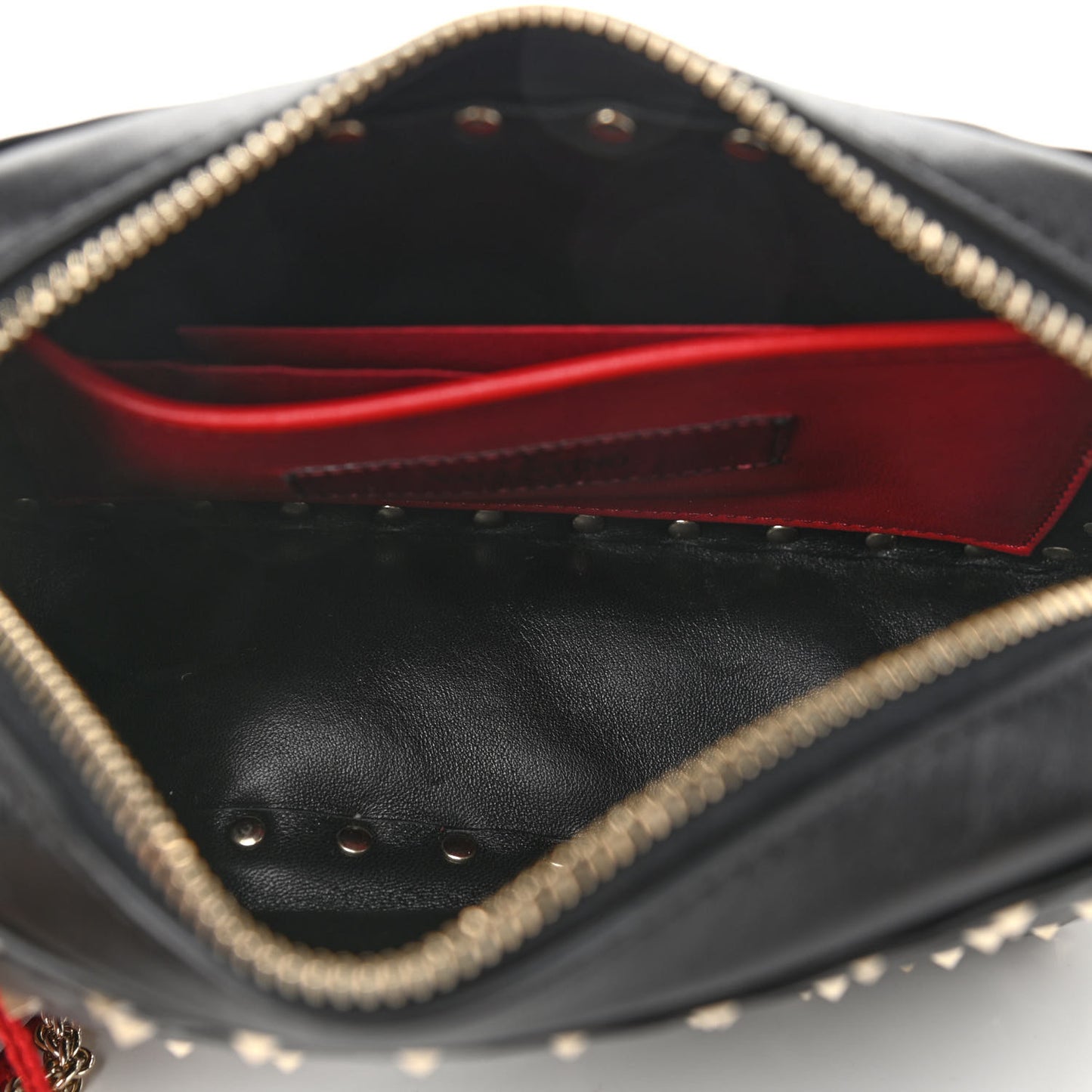Nappa Rockstud Spike Camera Crossbody Bag Black