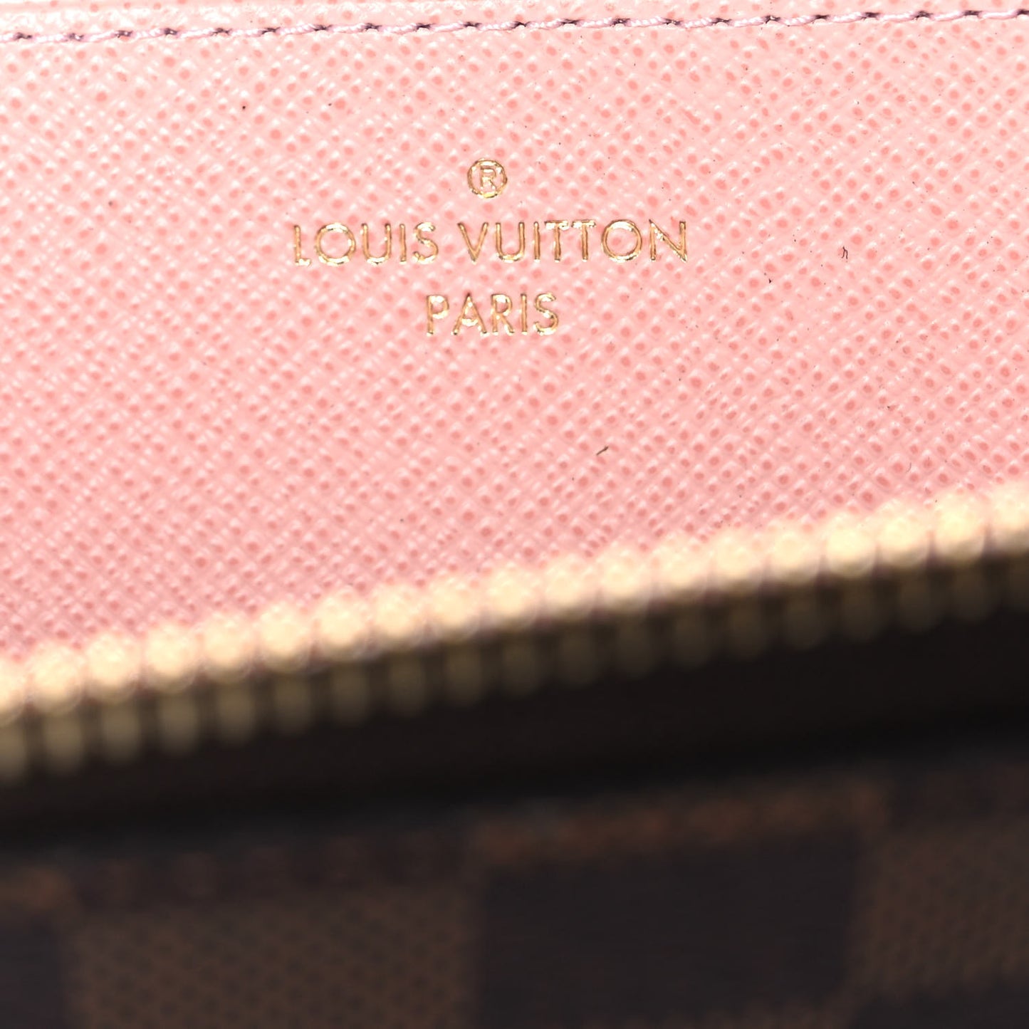 Damier Ebene Zippy Wallet Rose Ballerine