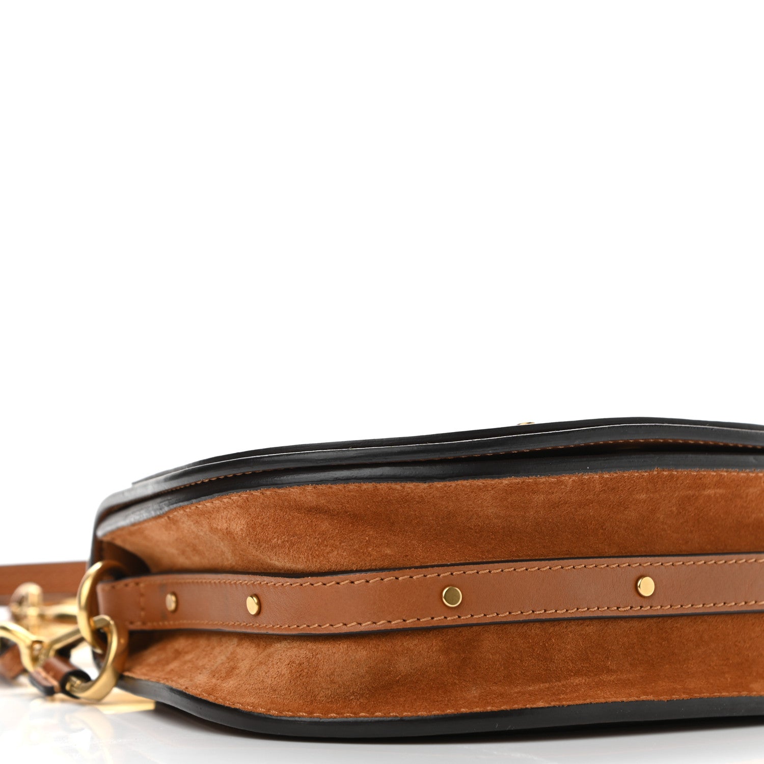 Chloe Calfskin Suede Small Nile Bracelet Bag Caramel 9 of 11