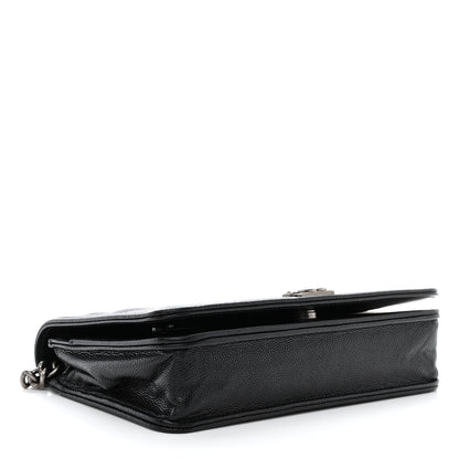Chanel Caviar Quilted Boy Wallet On Chain WOC Black 4 of 12