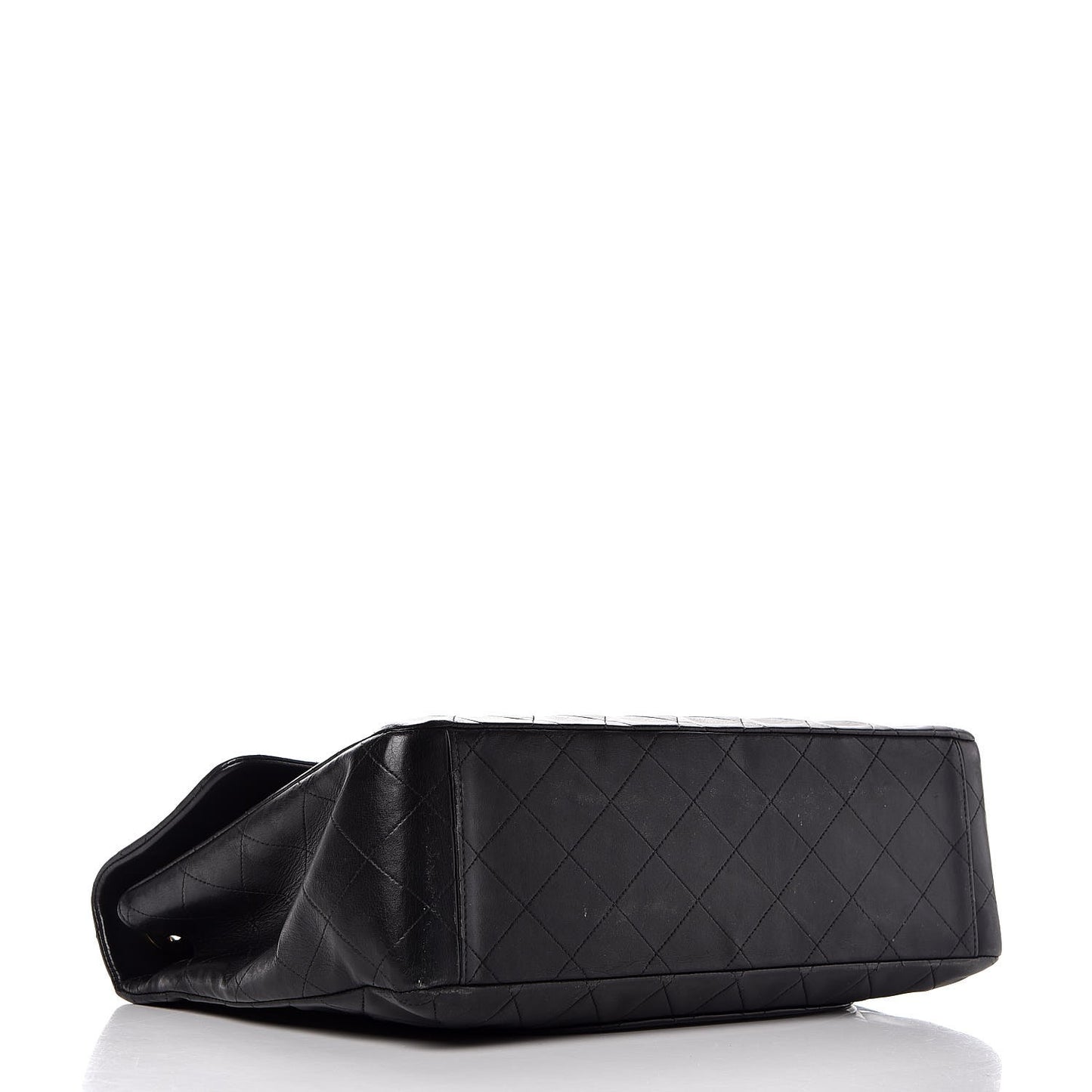 Lambskin Quilted XL Jumbo Single Flap Black