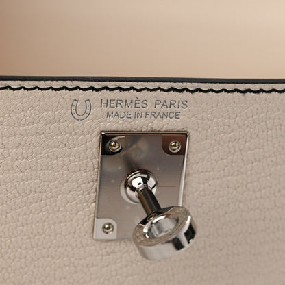 Hermes Chevre Mysore Horseshoe Mini Kelly Sellier 20 Nata Black 6 of 13