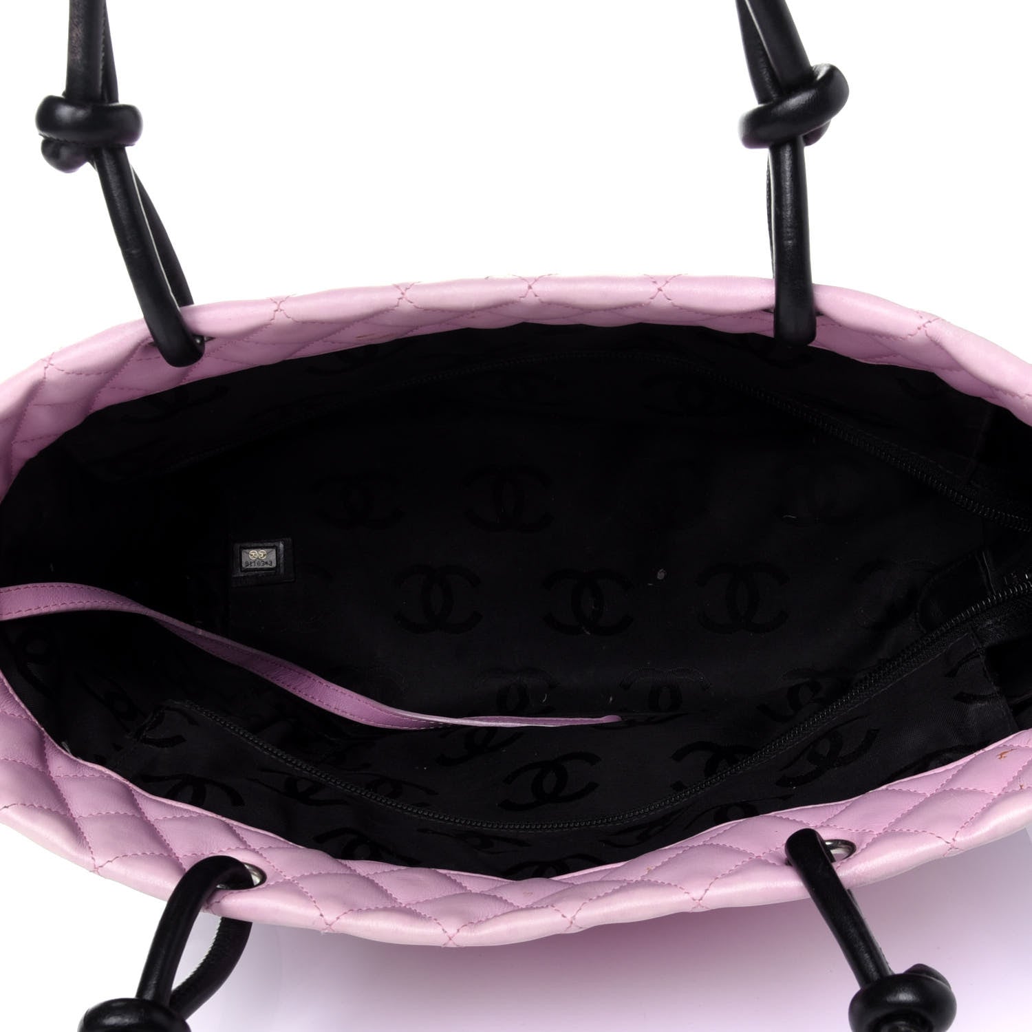 Chanel Calfskin Quilted Large Cambon Tote Pink Black 4 of 5