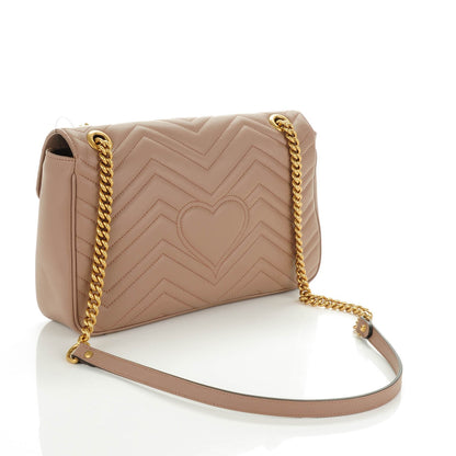 Gucci Calfskin Matelasse Medium GG Marmont Shoulder Bag Porcelain Rose 3 of 7