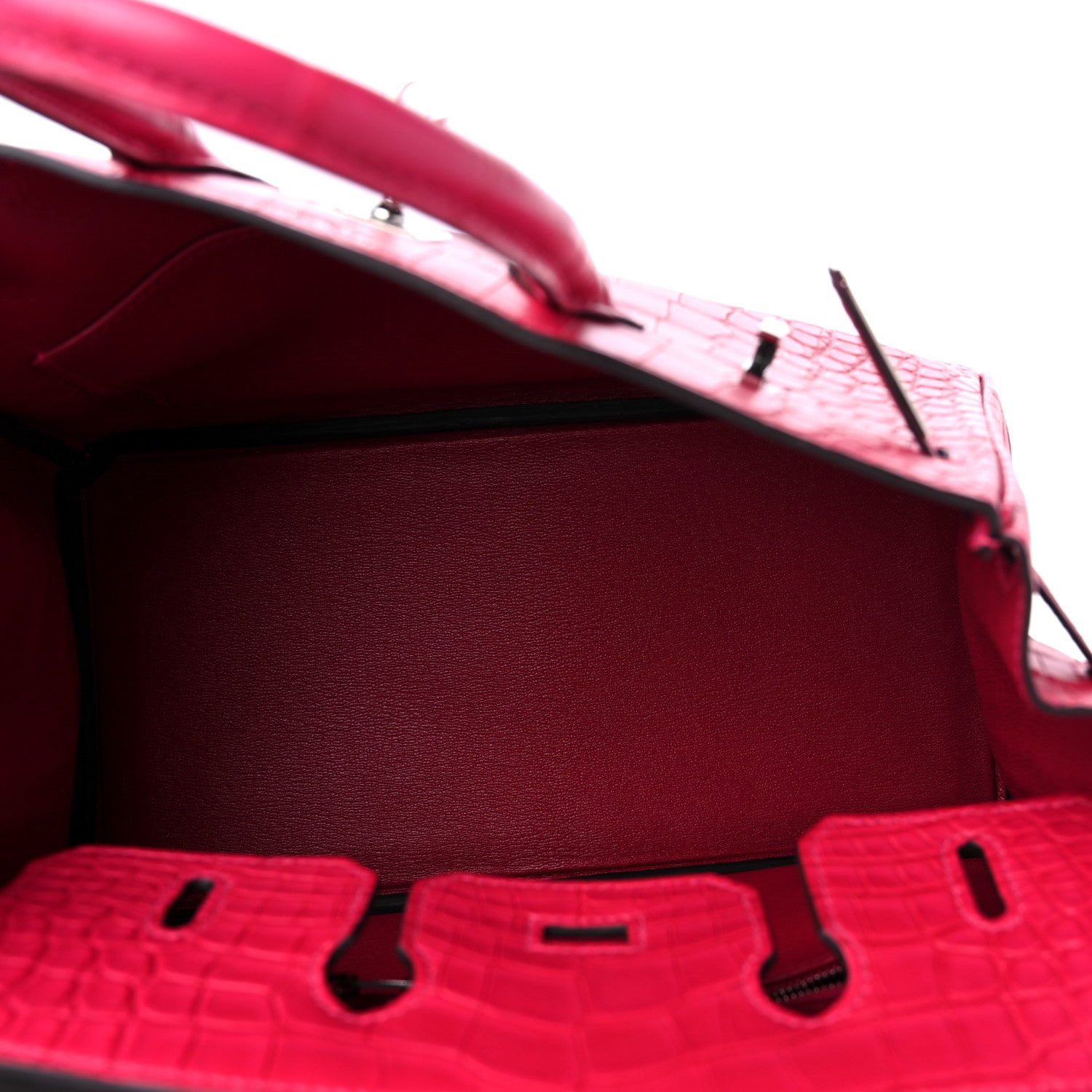 Hermes Matte Alligator Birkin 25 Framboise 5 of 10