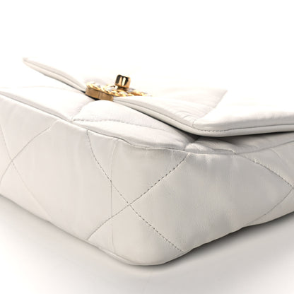 Chanel Goatskin Quilted Medium Chanel 19 Flap White 10 of 12