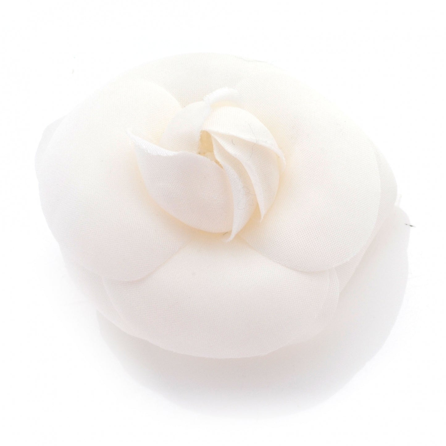 Satin Small Camellia Pin Brooch White