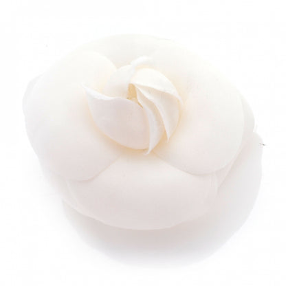 Chanel Satin Small Camellia Pin Brooch White 1 of 3