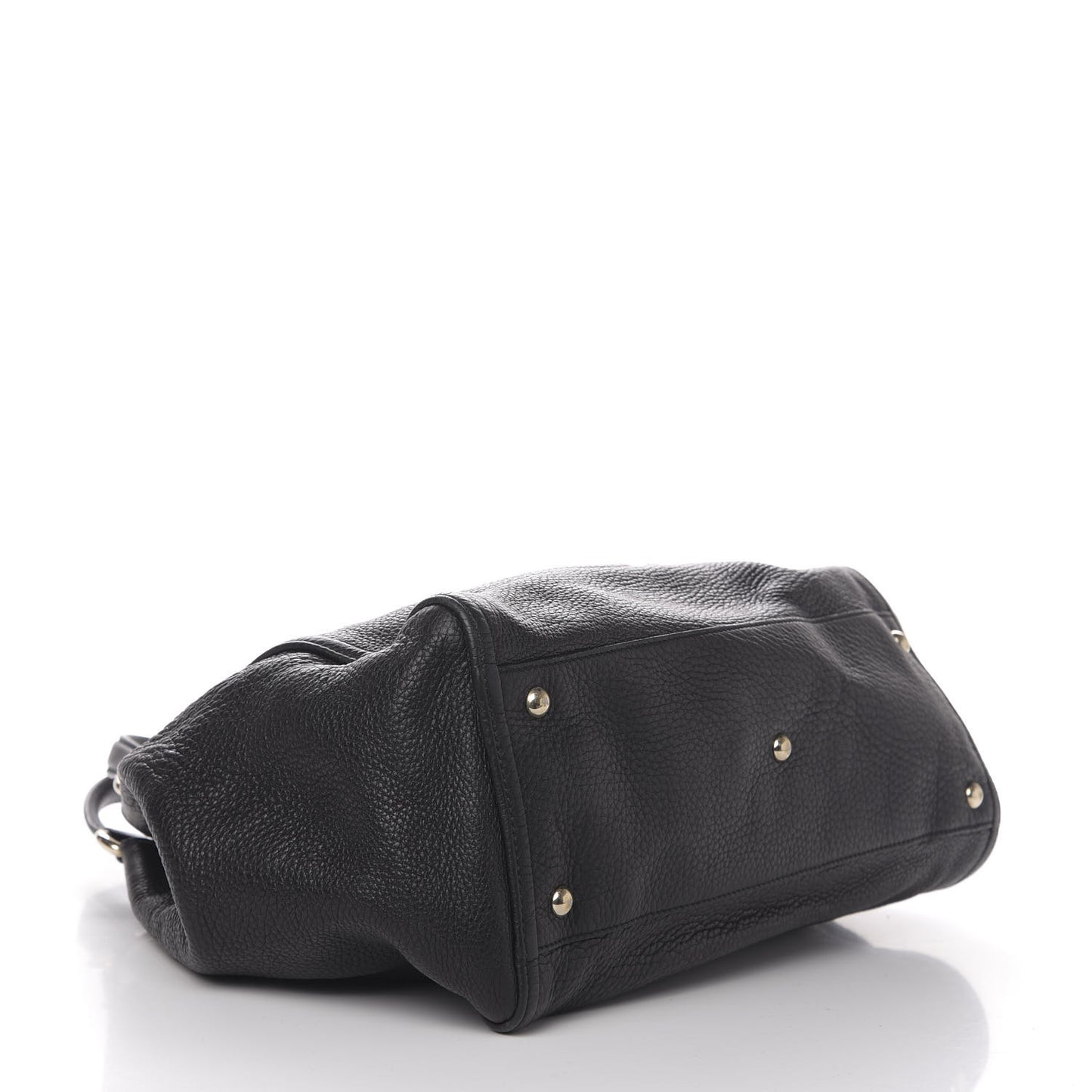 Pebbled Calfskin Medium Soho Shoulder Bag Black
