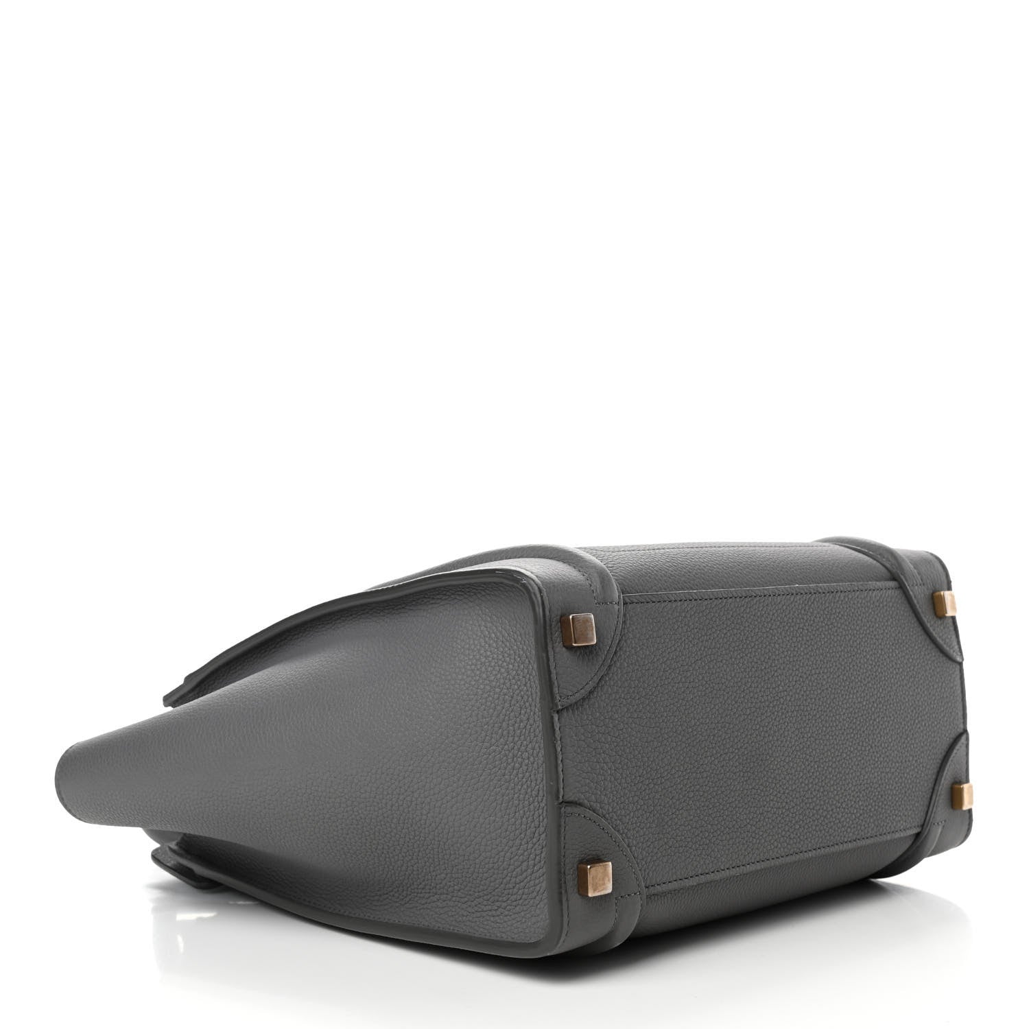 Celine Drummed Calfskin Micro Luggage Kohl 3 of 4