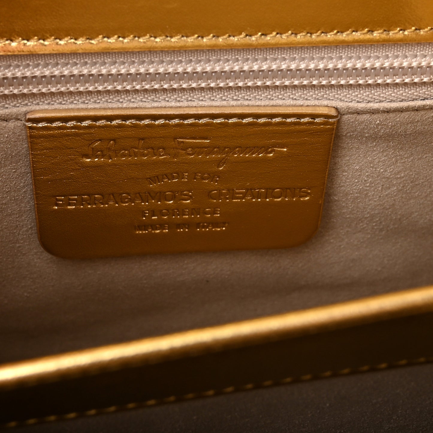 Metallic Calfskin Small Iconic Top Handle Bag Gold
