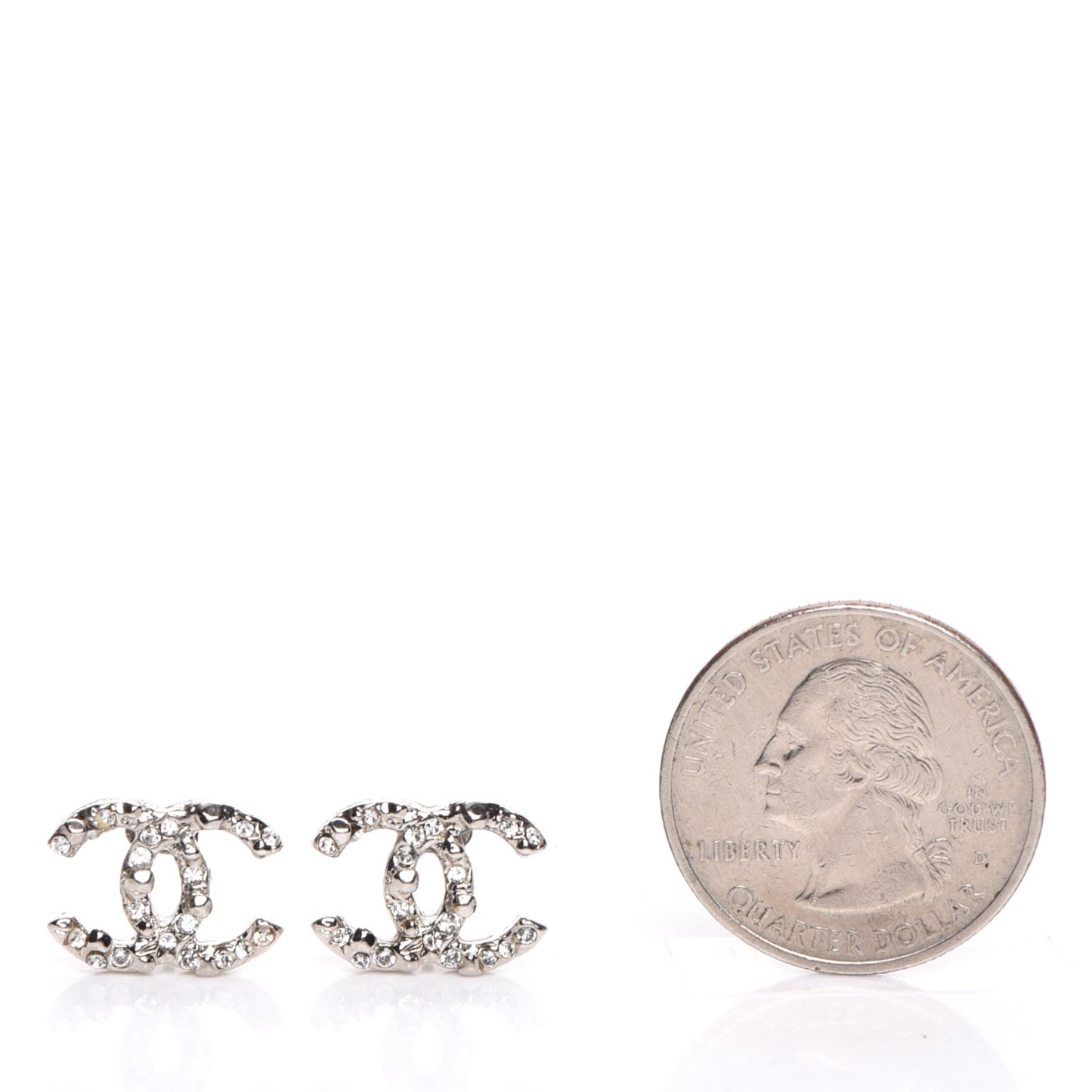 Crystal CC Earrings Silver
