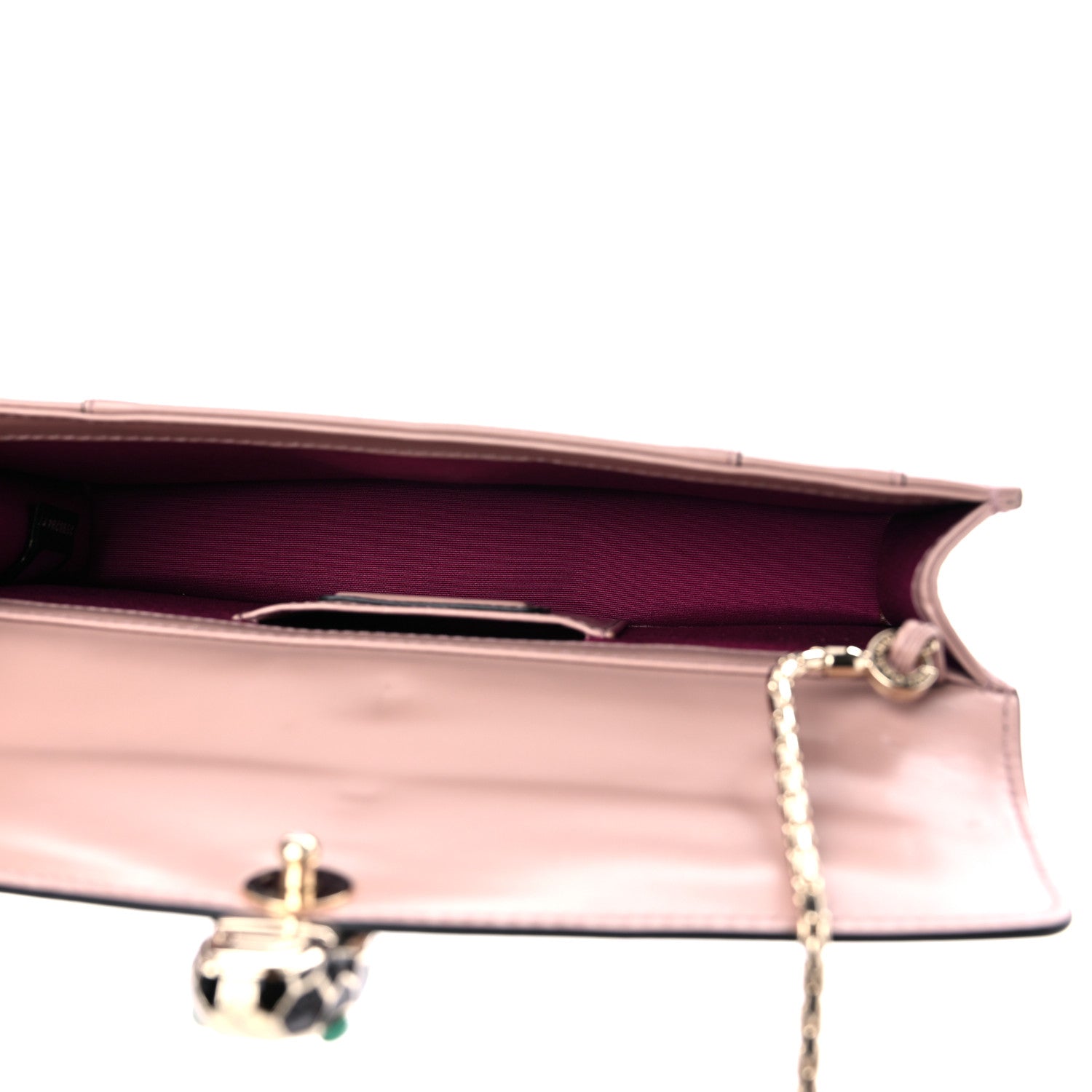 Bulgari Calfskin Serpenti Forever Flap Clutch Dark Beige 5 of 11