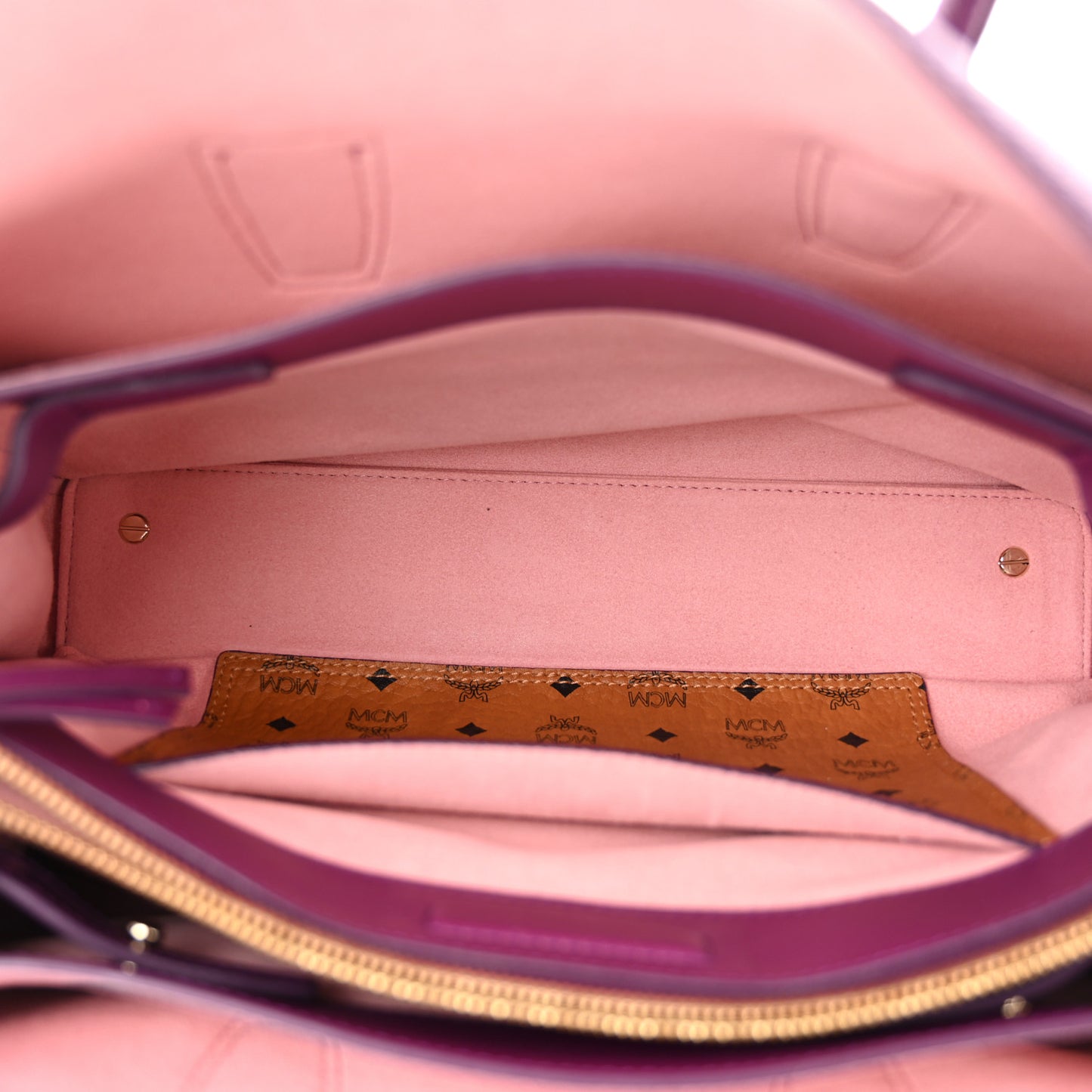 Grained Calfskin Medium Milla Tote Mystic Purple