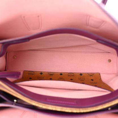 MCM Grained Calfskin Medium Milla Tote Mystic Purple 5 of 9