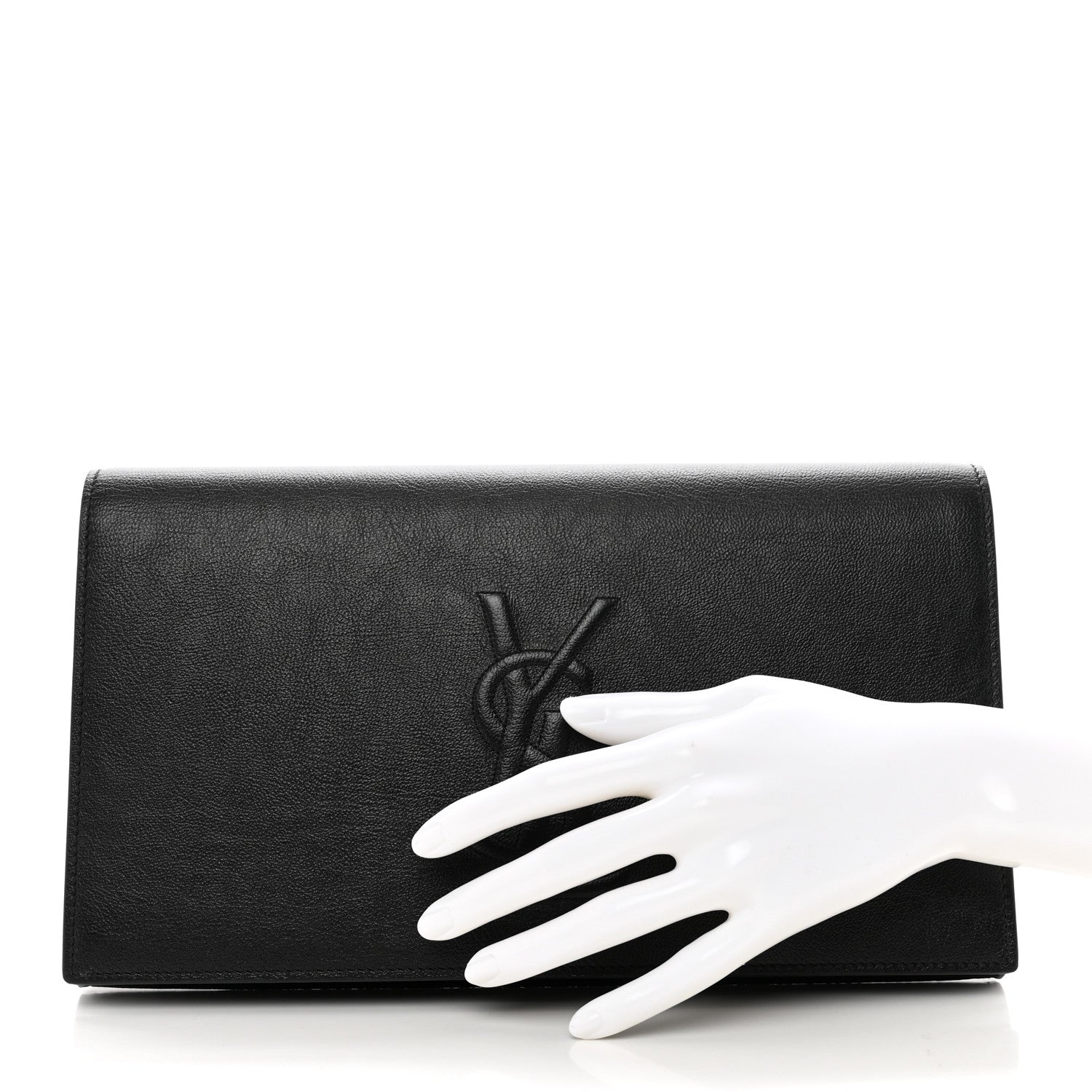 Saint Laurent Calfskin Monogram Large Belle De Jour Clutch Black 2 of 7