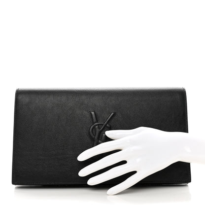 Saint Laurent Calfskin Monogram Large Belle De Jour Clutch Black 2 of 7