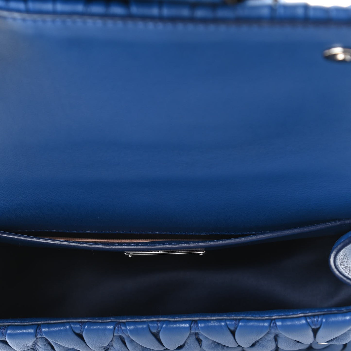 Nappa Matelasse Crystal Embellished Lady Shoulder Bag Blue