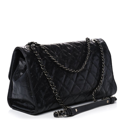 Chanel Crumpled Grained Calfskin Jumbo CC Crave Flap Black 3 of 13