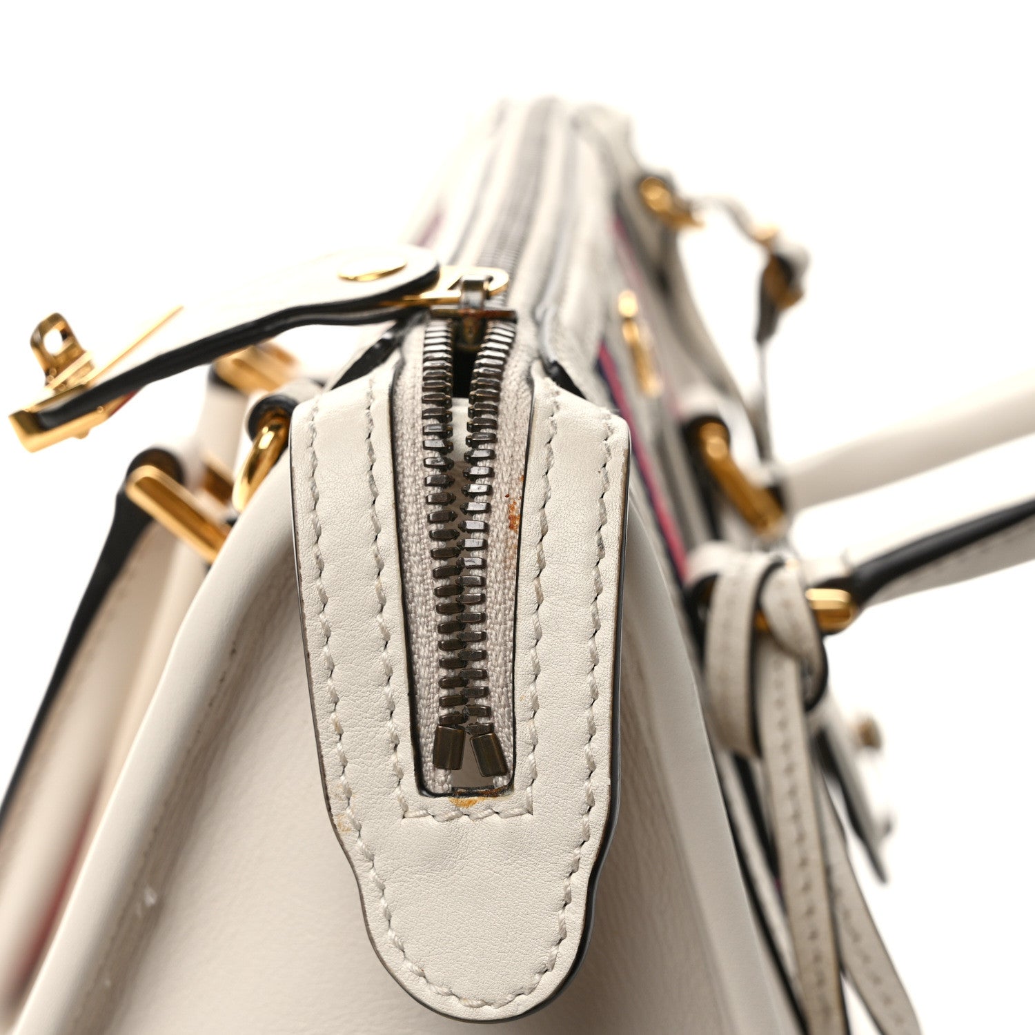 Gucci Koi Calfskin Small Bauletto Duffle Top Handle Bag Mystic White 12 of 17
