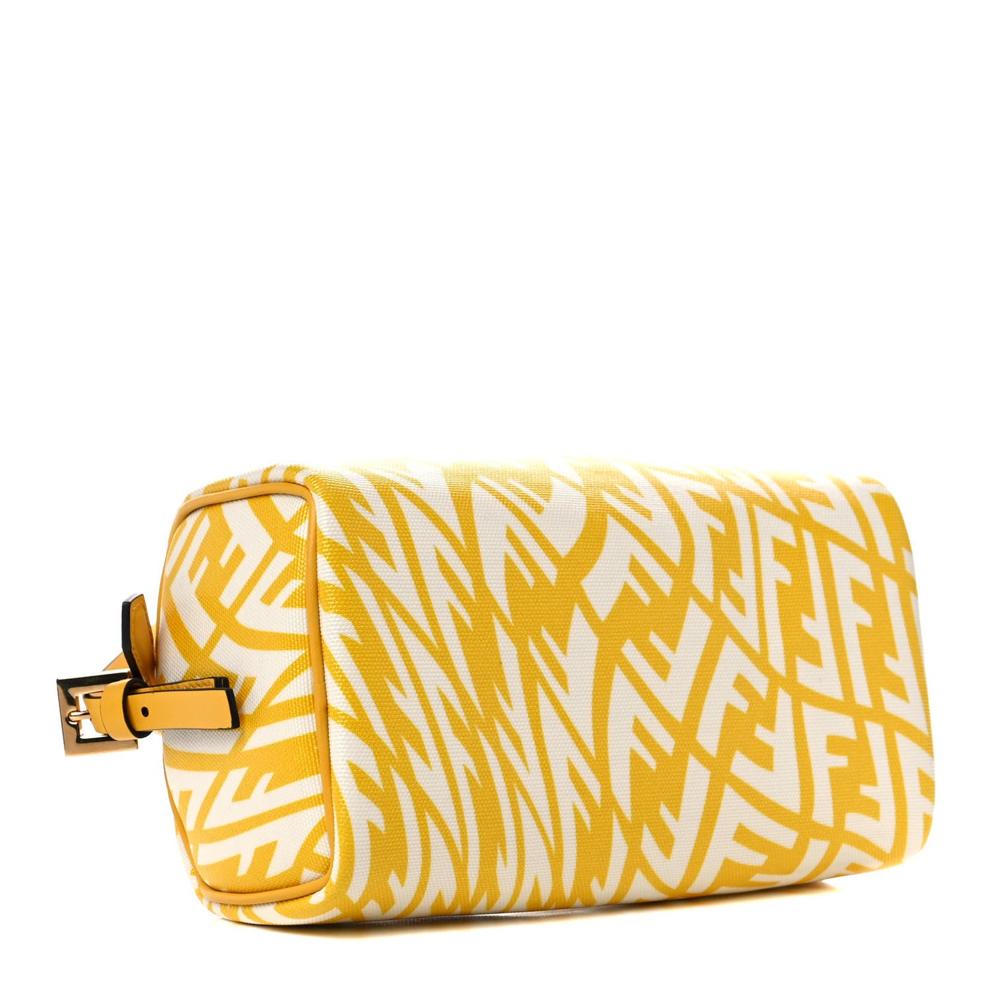 X SARAH COLEMAN Glazed Canvas Vitello King FF Vertigo Mini Shoulder Bag Mimosa White