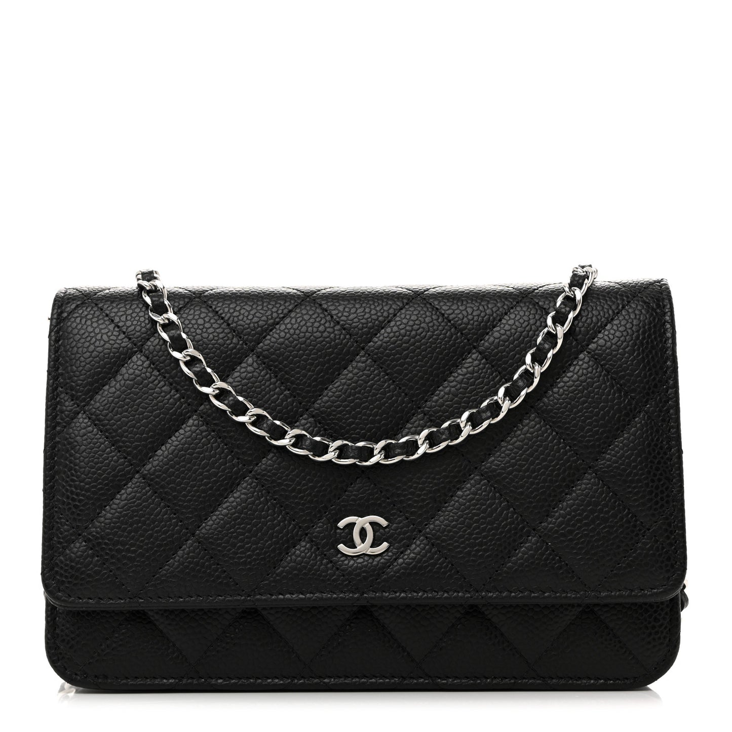 Caviar Quilted Wallet On Chain WOC Black