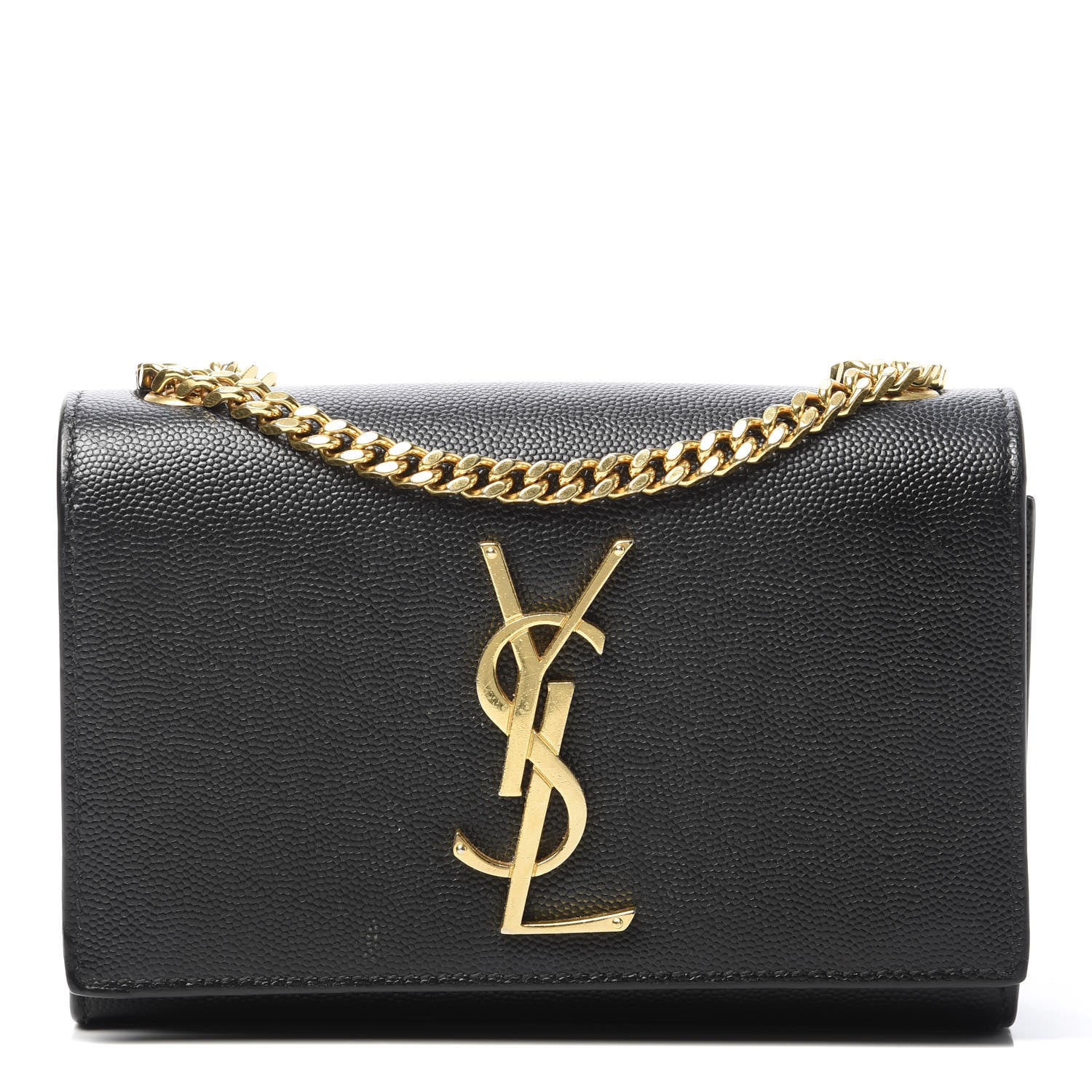 Saint Laurent Grain De Poudre Small Monogram Kate Satchel Black 1 of 10