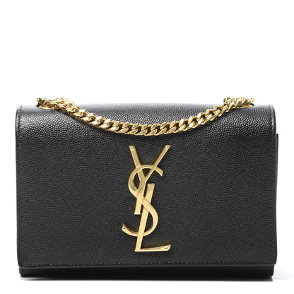 Saint Laurent Grain De Poudre Small Monogram Kate Satchel Black 1 of 10