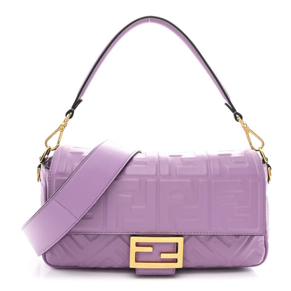 Fendi Nappa FF 1974 Embossed Baguette Agapanto 1 of 10