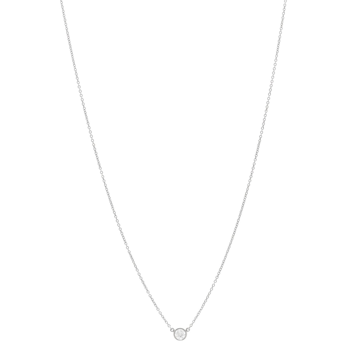 Tiffany Platinum Diamond .23ct Elsa Peretti Diamonds by the Yard Pendant Necklace 1 of 5