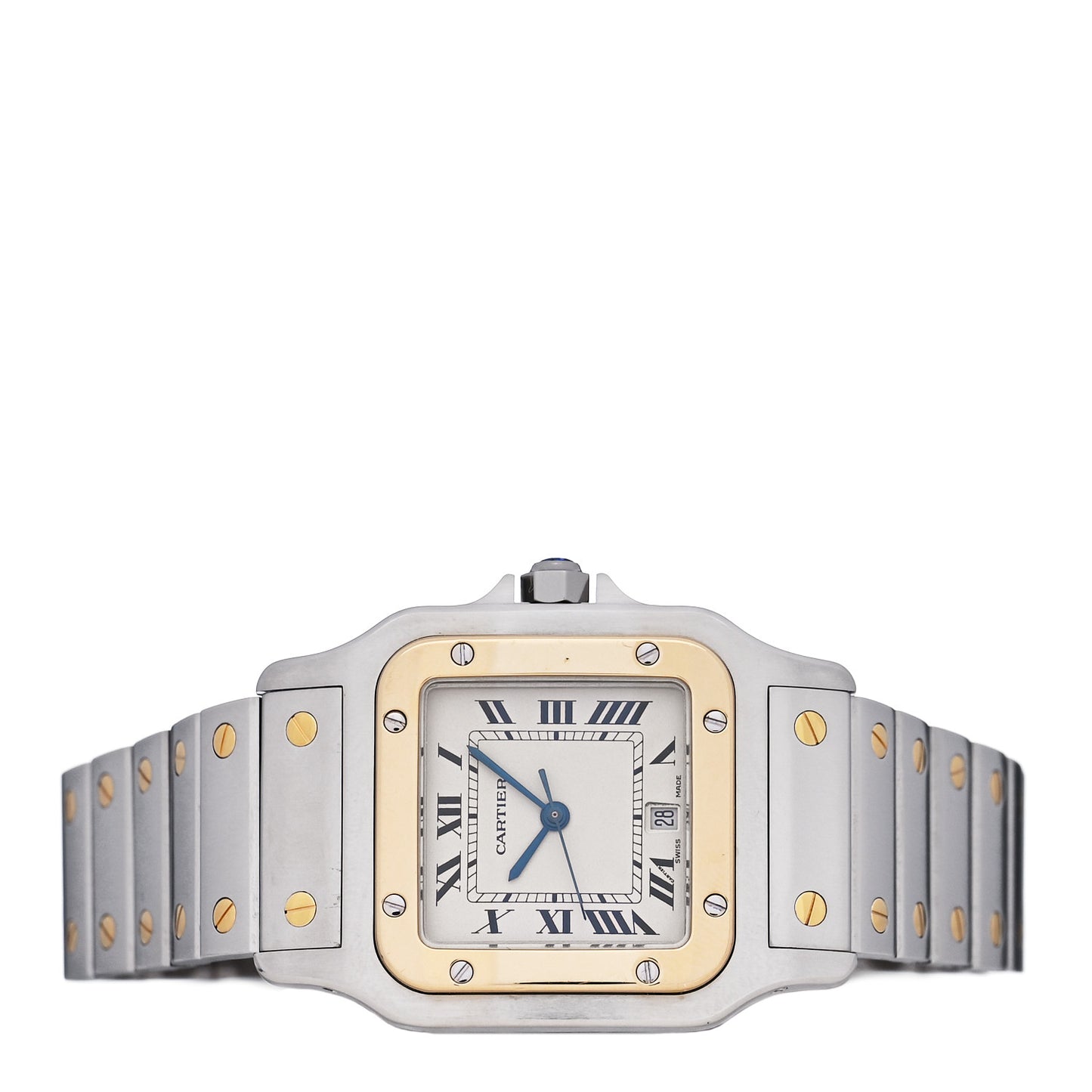 Stainless Steel 18K Yellow Gold 29mm Santos De Cartier Galbee Quartz Watch