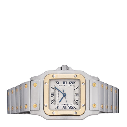 Cartier Stainless Steel 18K Yellow Gold 29mm Santos De Cartier Galbee Quartz Watch 2 of 5