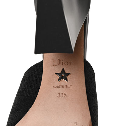 Christian Dior Cotton Embroidered Dway 85mm Slide Sandals 38.5 Black 6 of 9