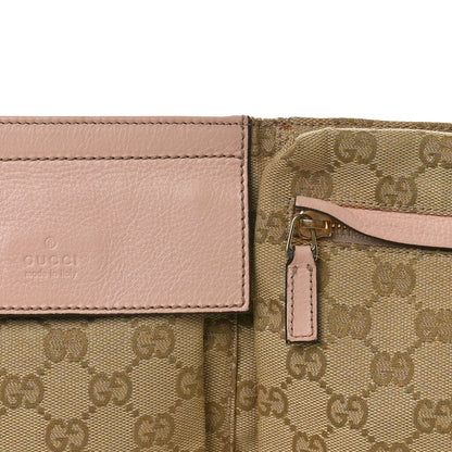 Gucci GG Monogram Web Double Pocket Belt Bag Pink 9 of 11