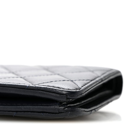 Chanel Lambskin Quilted Yen Wallet Blue 12 of 12