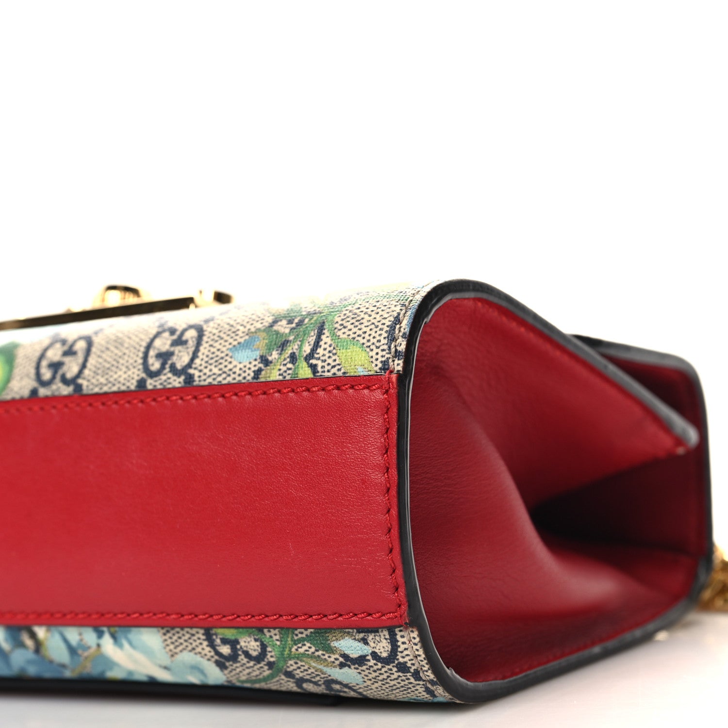 Gucci GG Supreme Monogram Blooms Small Padlock Shoulder Bag Beige Blue Navy Hibiscus Red 10 of 10