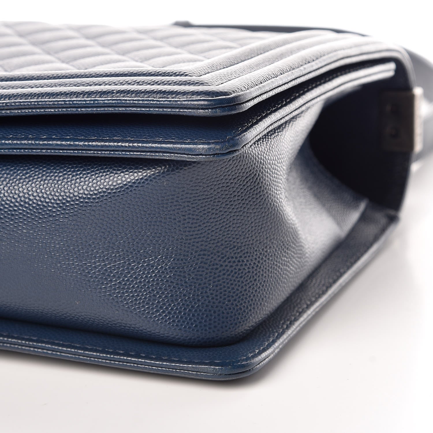 Chanel Caviar Quilted New Medium Boy Flap Dark Navy Blue 6 of 12