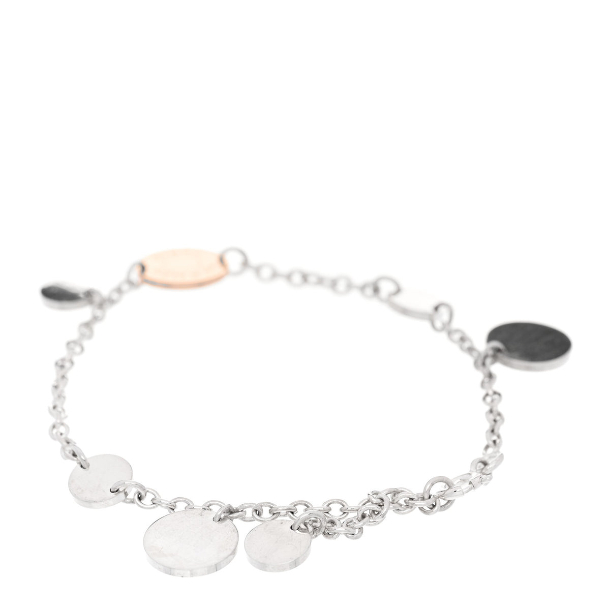 Hermes Sterling Silver 18K Rose Gold Confettis Bracelet ST 2 of 4