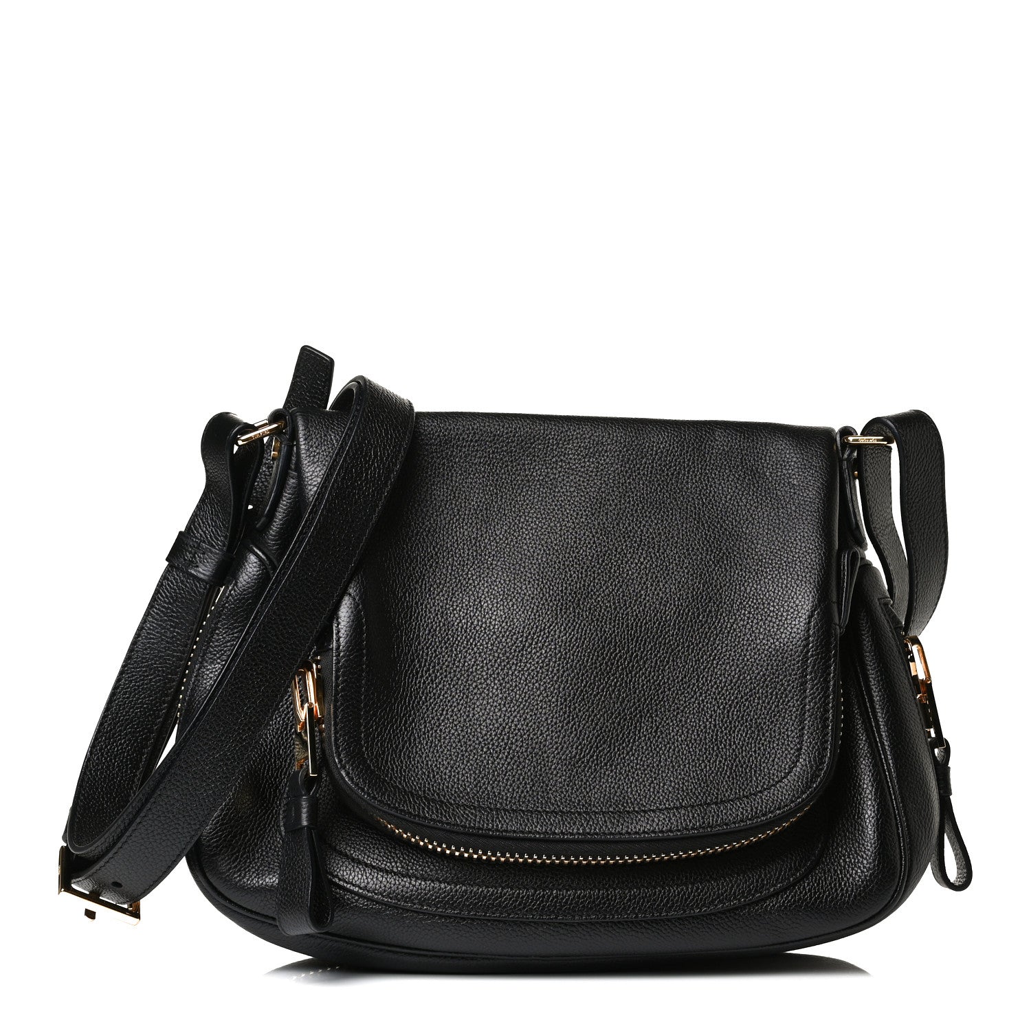 Tom Ford Grained Calfskin Medium Jennifer Crossbody Bag Black 1 of 12