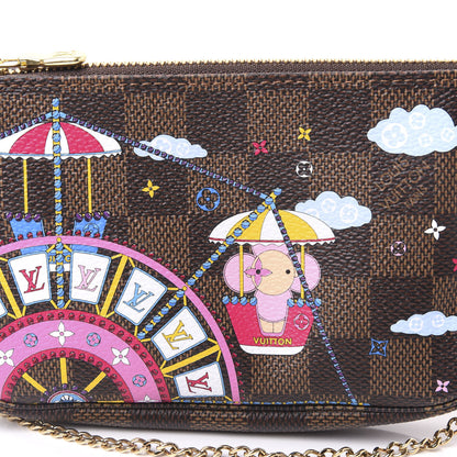 Louis Vuitton Damier Ebene 2020 Christmas Animation Big Wheel Mini Pochette Accessories Rose Ballerine 9 of 10