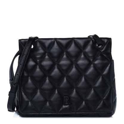Balenciaga Nappa Calfskin Quilted Medium Touch B Shoulder Bag Black 1 of 11
